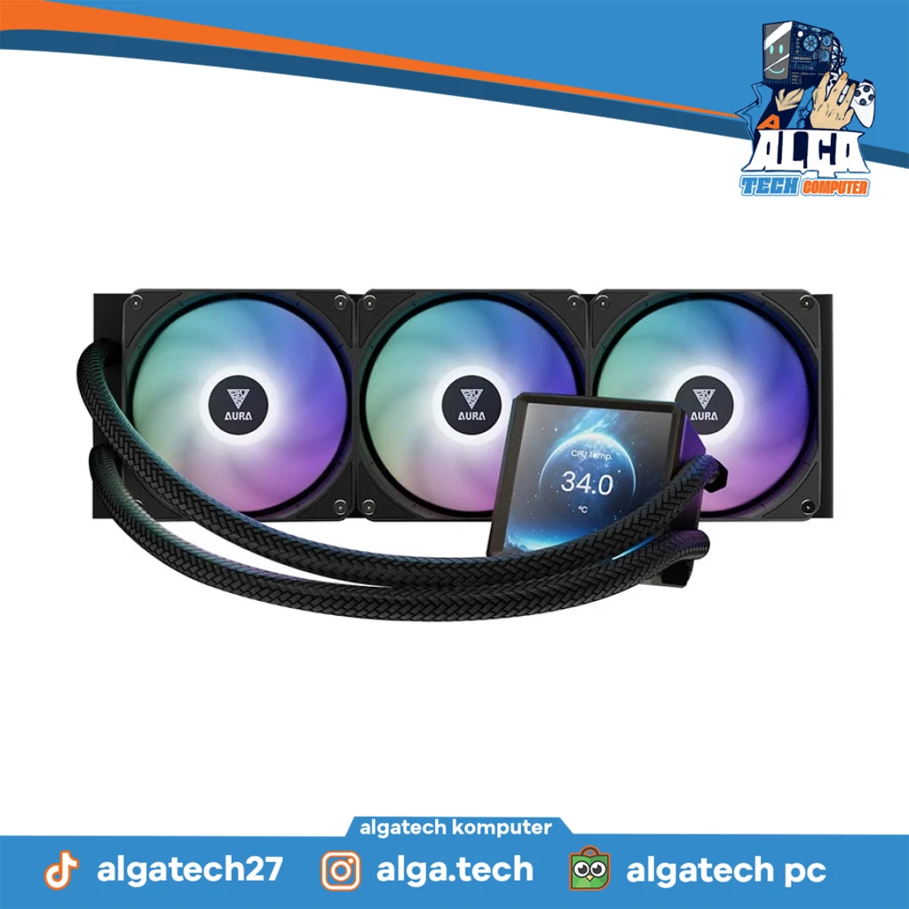 GAMDIAS AURA GL360mm ARGB LCD DISPLAY LIQUID CPU COOLER (BLACK)