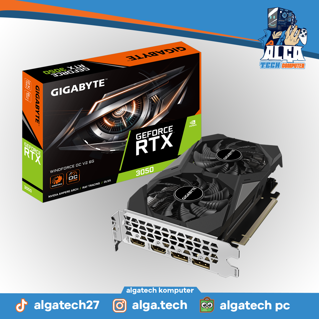 GIGABYTE RTX 3050 6GB WINDFORCE OC V2 (2ND GARANSI ON FULLSET)